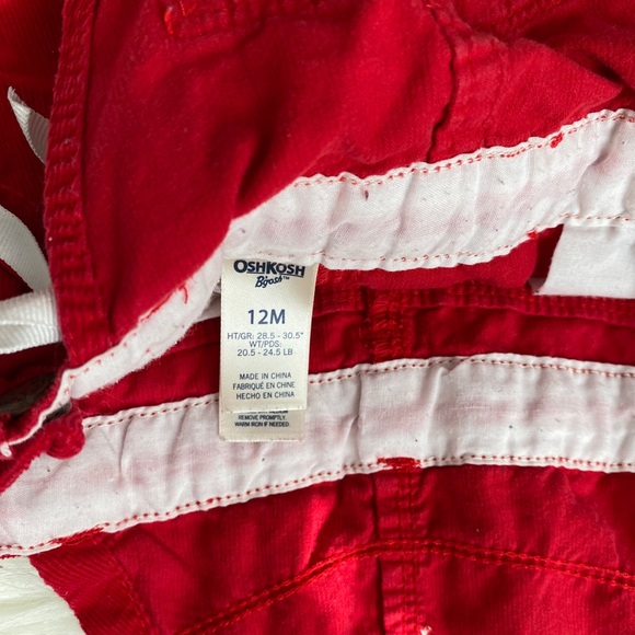 Adorable red corduroy overalls - 12 mns - Picture 2 of 3